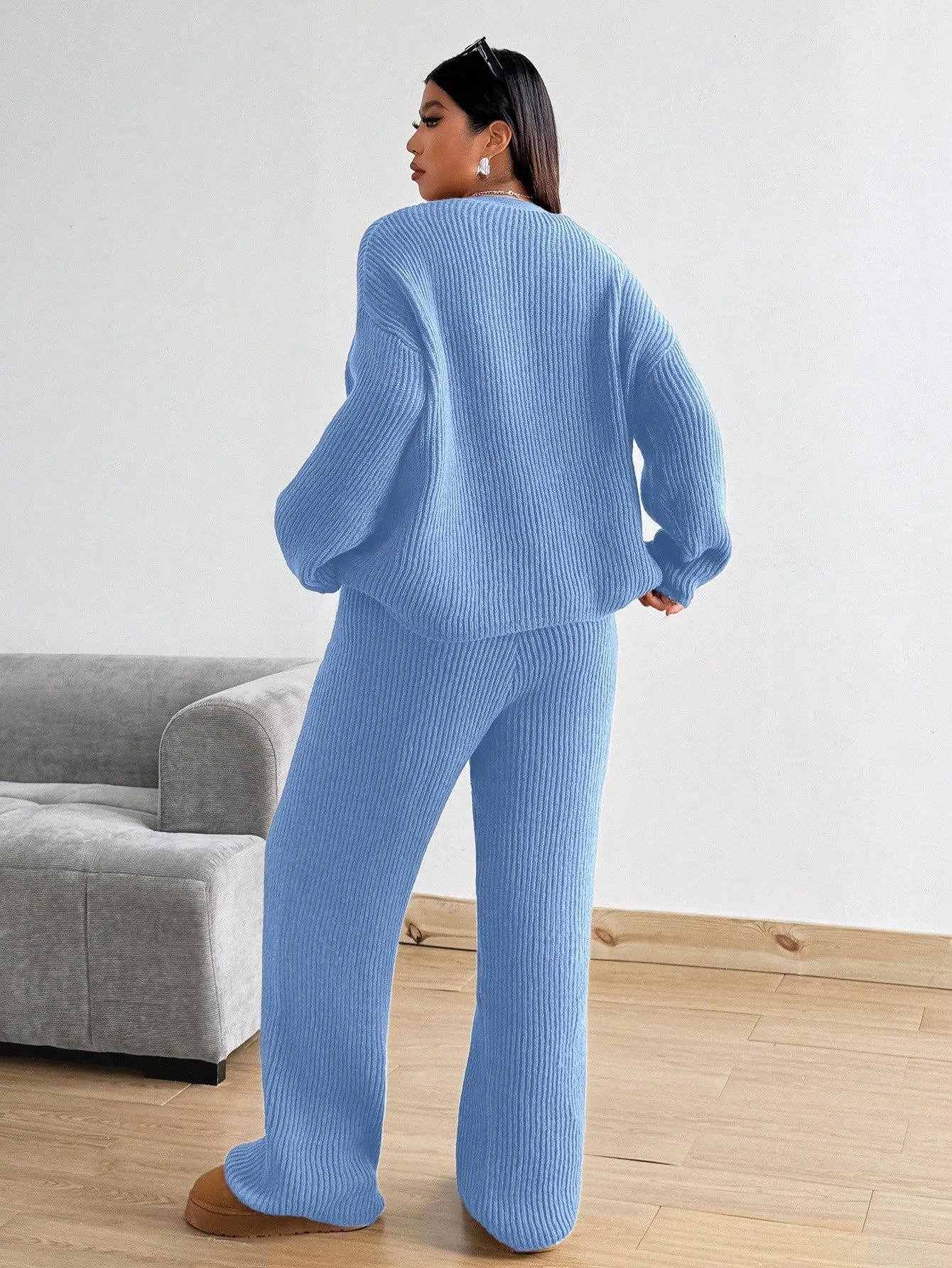 knitted casual sweater set