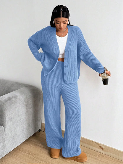 knitted casual sweater set