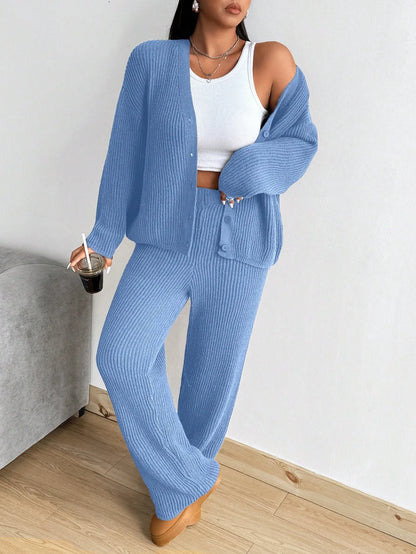 knitted casual sweater set