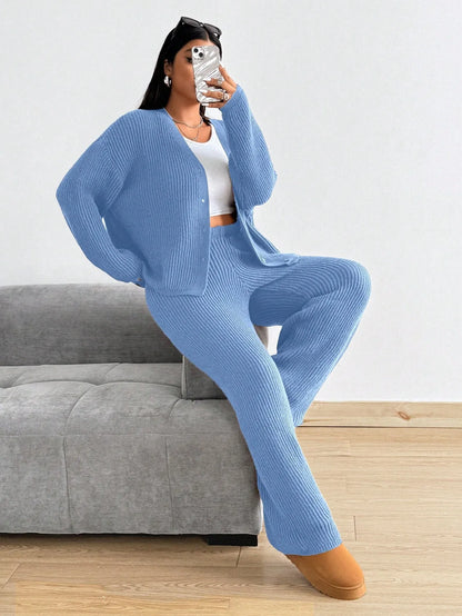 knitted casual sweater set