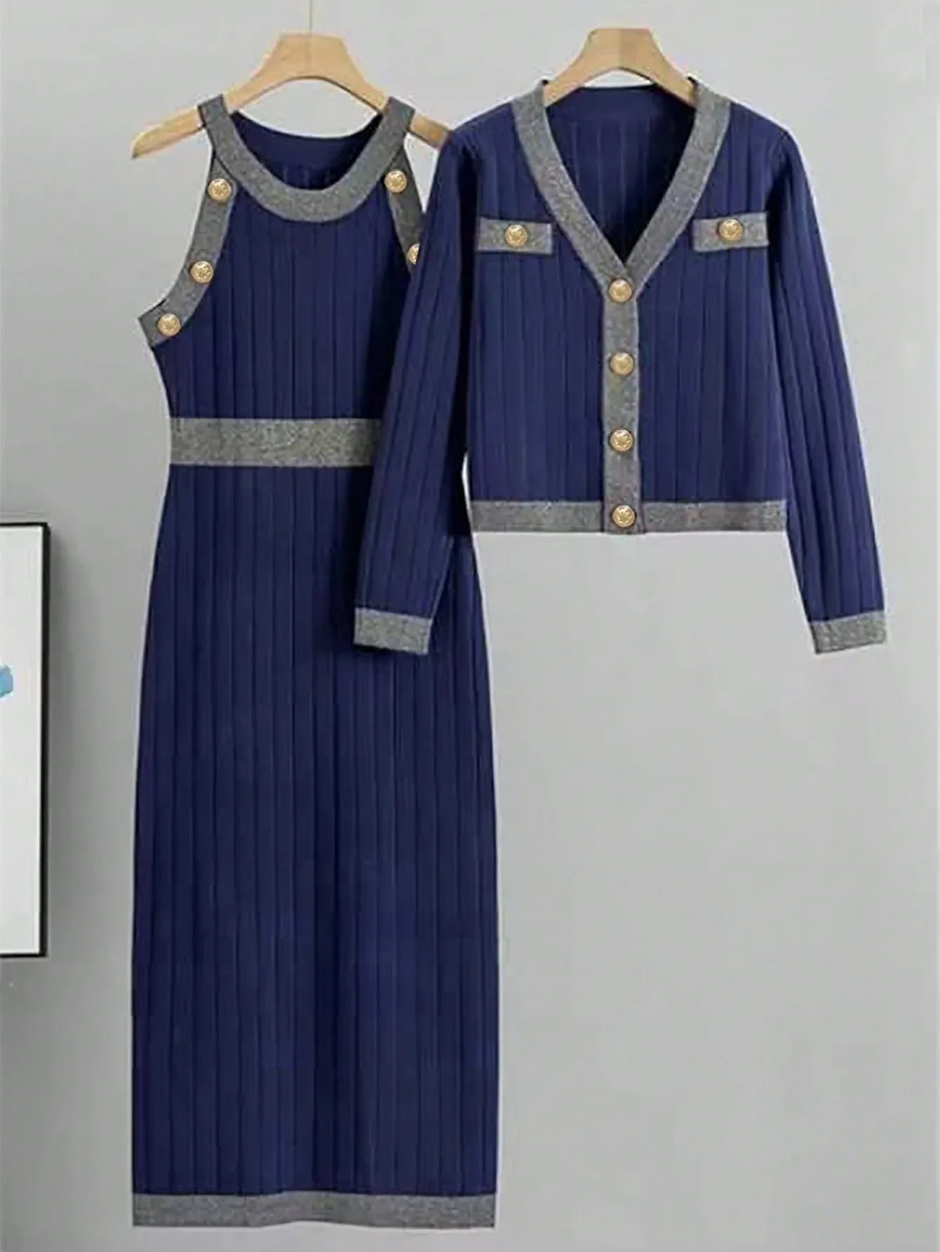 Long Sleeve Dress and Blazer  Set