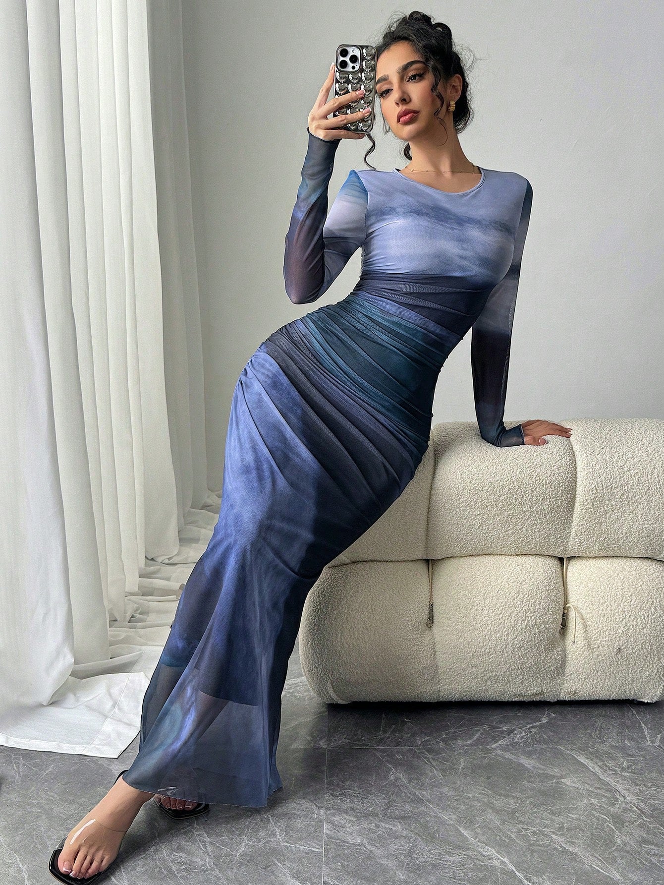 Tie-Dye Round Neck Dress