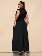 High Waist Empire Slit Dress