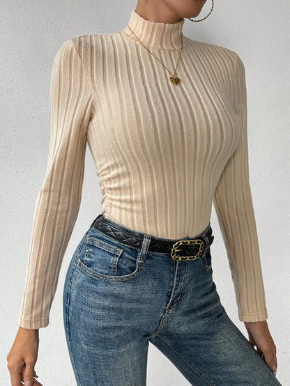 Knit Textured  Ribbed  Turtlenecks