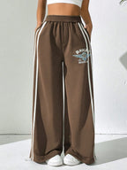 BRIGHT  Striped Wide Leg  Pants