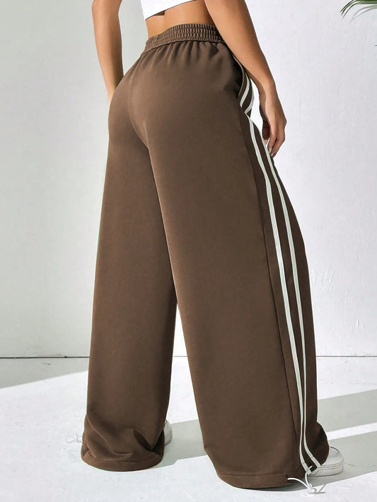 BRIGHT  Striped Wide Leg  Pants