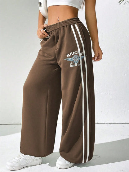 BRIGHT  Striped Wide Leg  Pants