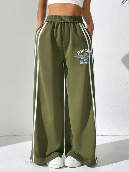 BRIGHT Striped Wide Leg Pant