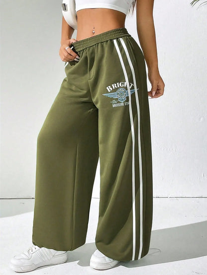 BRIGHT Striped Wide Leg Pant