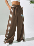 BRIGHT  Striped Wide Leg  Pants