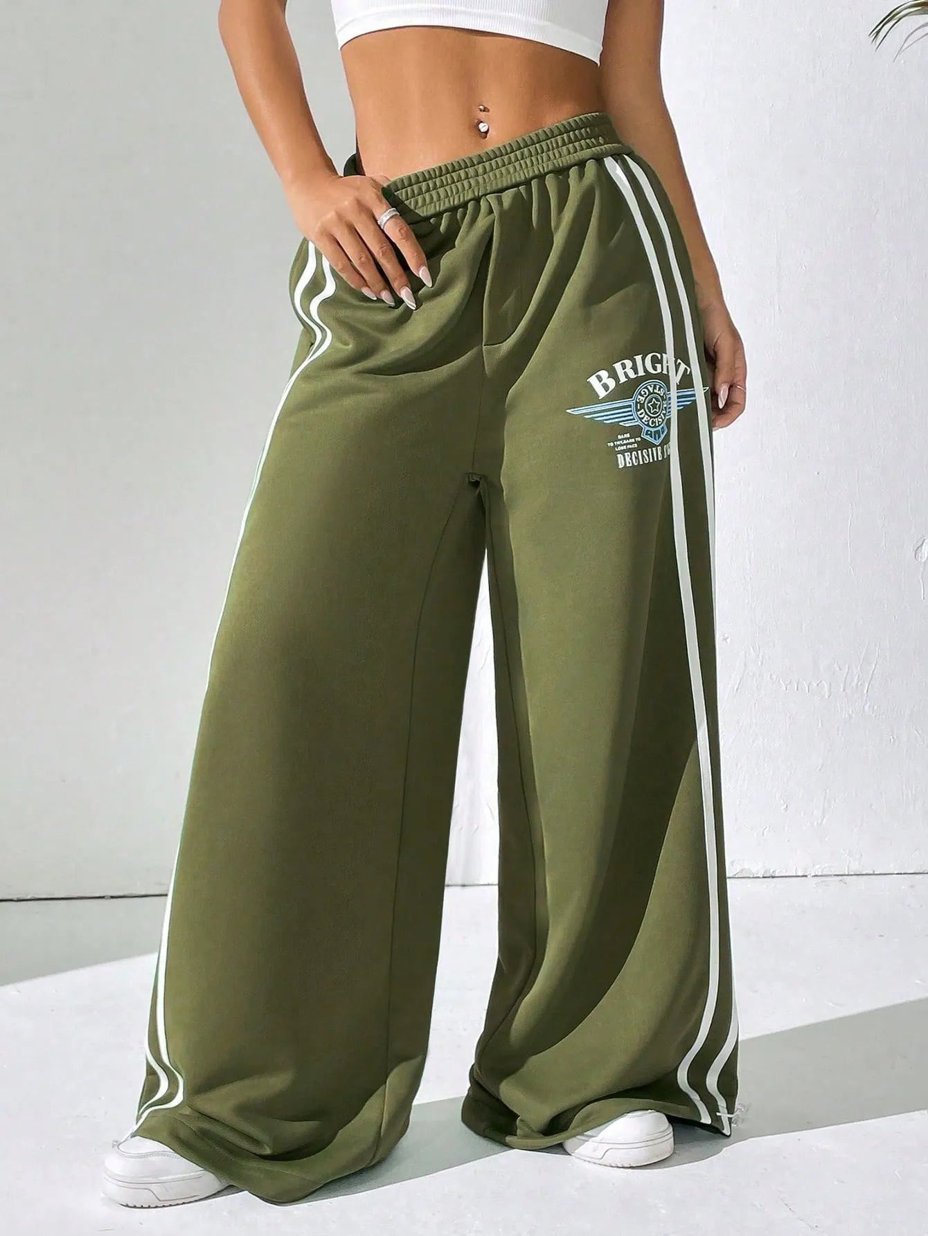 BRIGHT Striped Wide Leg Pant