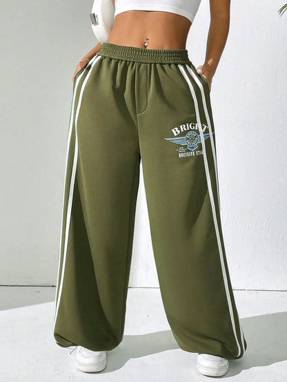 BRIGHT Striped Wide Leg Pant