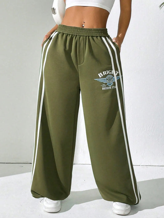 BRIGHT Striped Wide Leg Pant