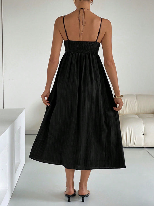 Embroidered Casual Long Slip Dress