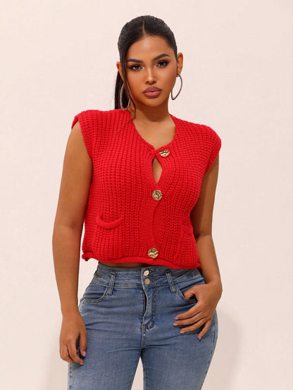 Knit Cardigan Vest