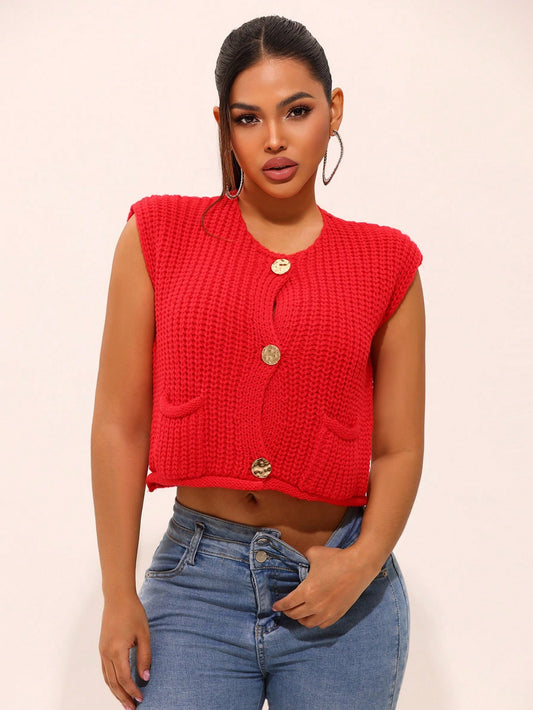 Knit Cardigan Vest