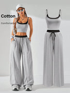 Casual Knit Tank Tops & Sweatpants Sets