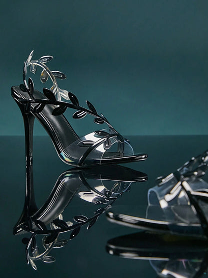 Refined Leaf Hollowed Out Stiletto Sandals