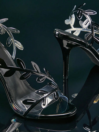 Refined Leaf Hollowed Out Stiletto Sandals