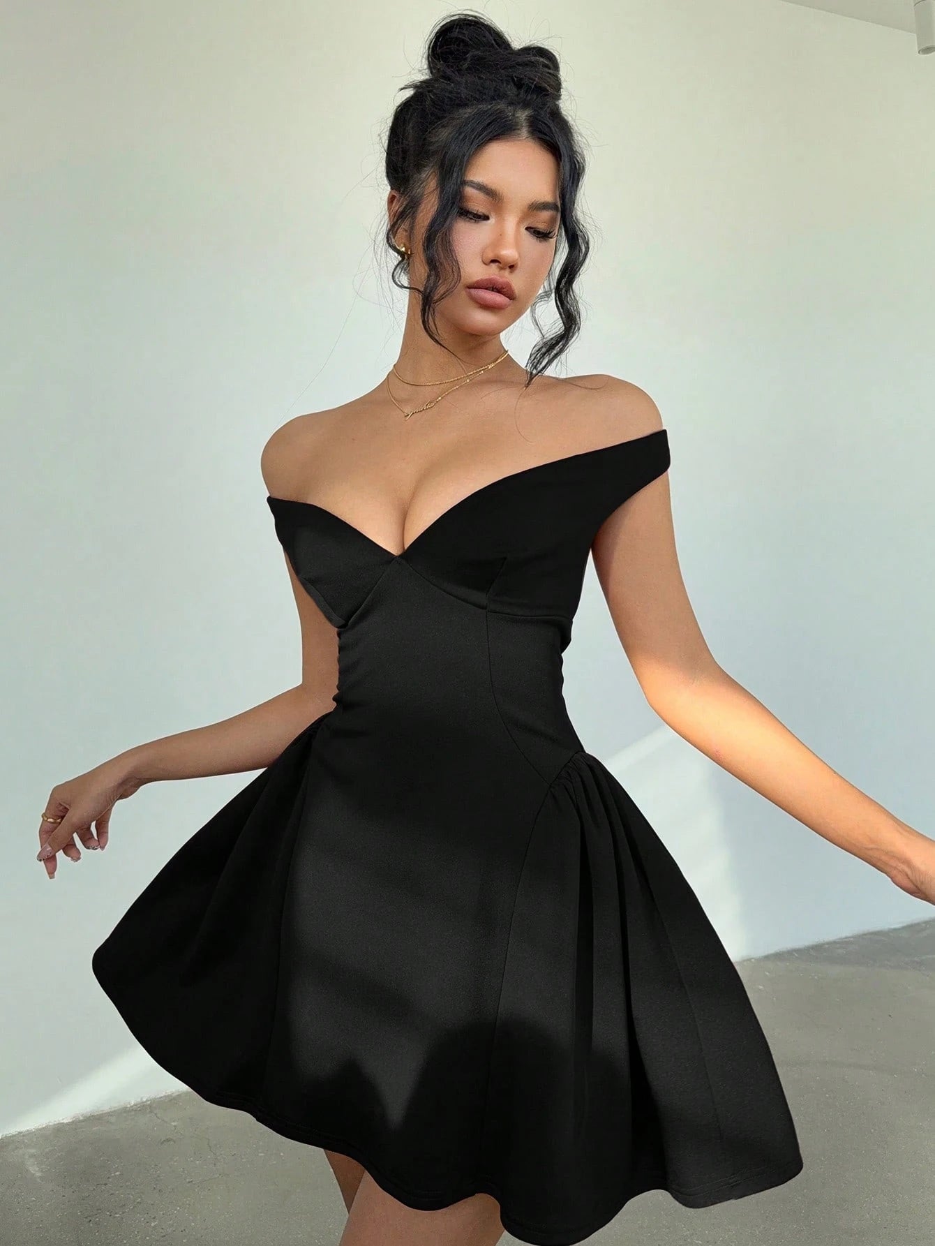 A-Line Off Shoulder  Mini Dress