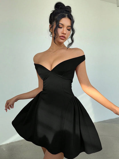 A-Line Off Shoulder  Mini Dress