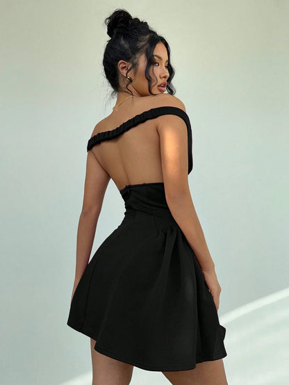 A-Line Off Shoulder  Mini Dress