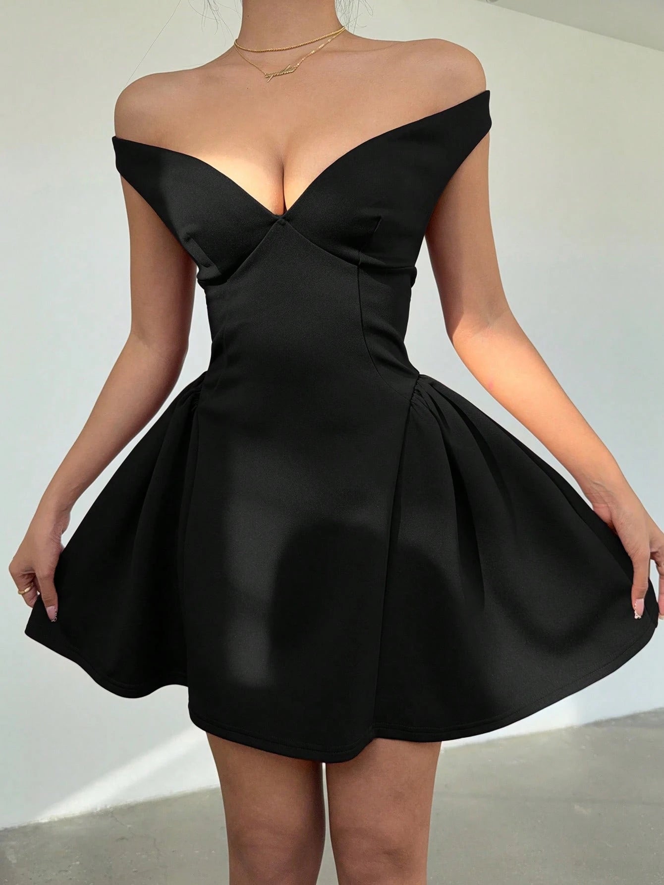 A-Line Off Shoulder  Mini Dress