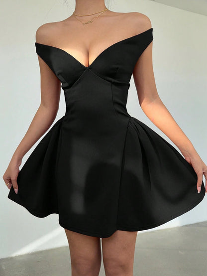 A-Line Off Shoulder  Mini Dress