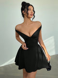 A-Line Off Shoulder  Mini Dress