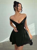 A-Line Off Shoulder  Mini Dress