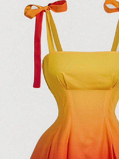 Sunset Tie Midi Sundress Dress