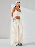 Casual Knit Tank Tops & Sweatpants Sets