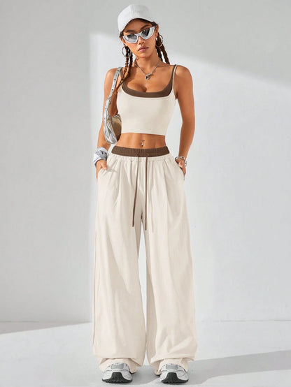 Casual Knit Tank Tops & Sweatpants Sets