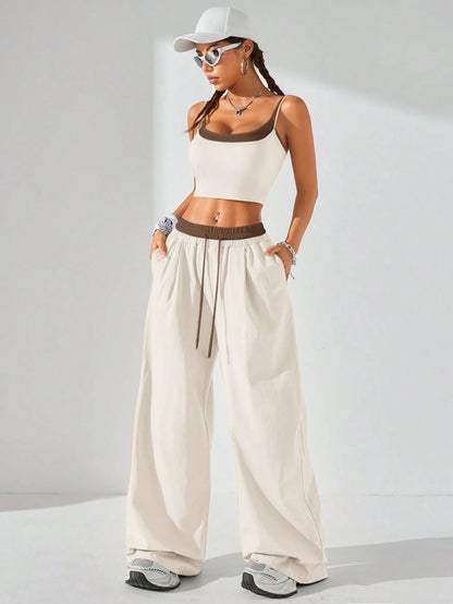 Casual Knit Tank Tops & Sweatpants Sets