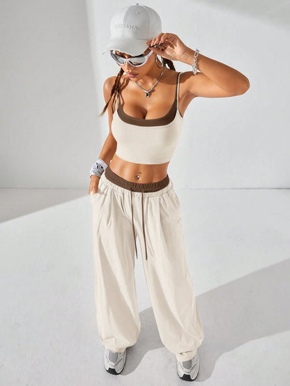 Casual Knit Tank Tops & Sweatpants Sets
