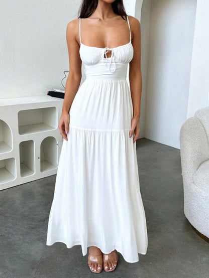Spaghetti Strap Backless A-Line Beach Dress
