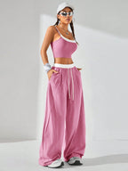 Casual Knit Tank Tops & Sweatpants Sets