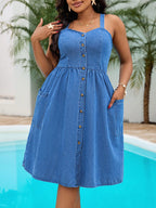 Casual Denim Strap Dress