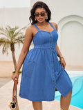 Casual Denim Strap Dress