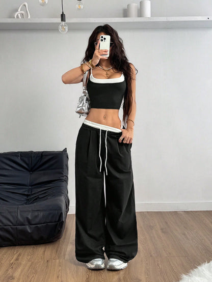 Casual Knit Tank Tops & Sweatpants Sets