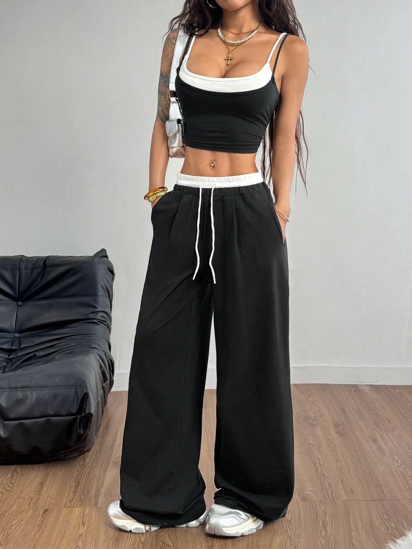 Casual Knit Tank Tops & Sweatpants Sets