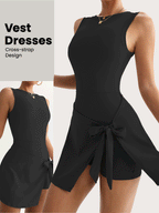 College Backless Tie-Waist Yoga Dress