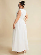 High Waist Empire Slit Dress