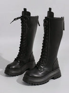 Lace-Up Thick-Soled Chunky Boots