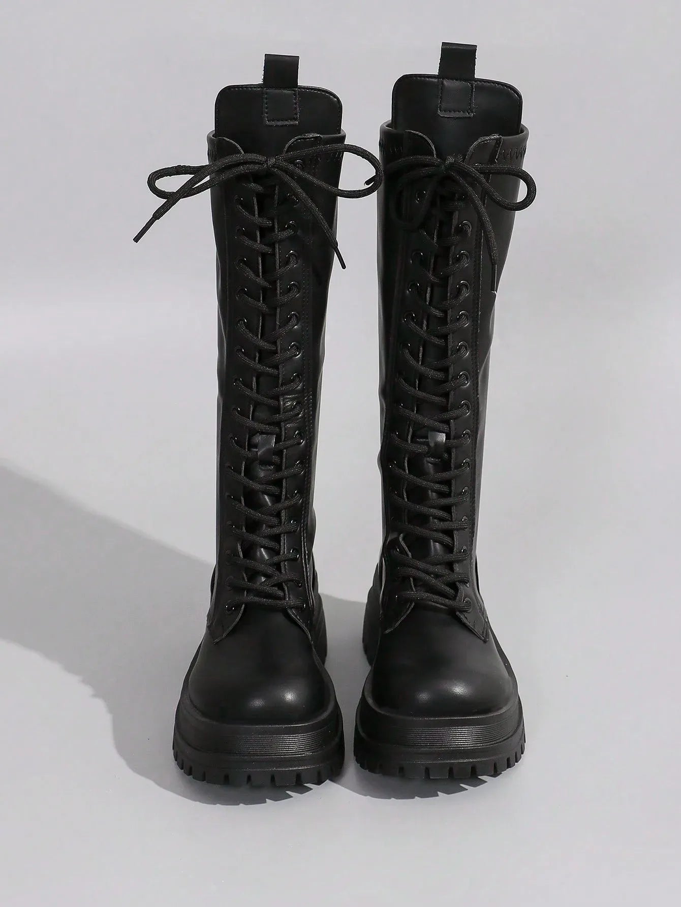 Lace-Up Thick-Soled Chunky Boots