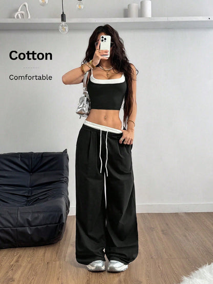 Casual Knit Tank Tops & Sweatpants Sets