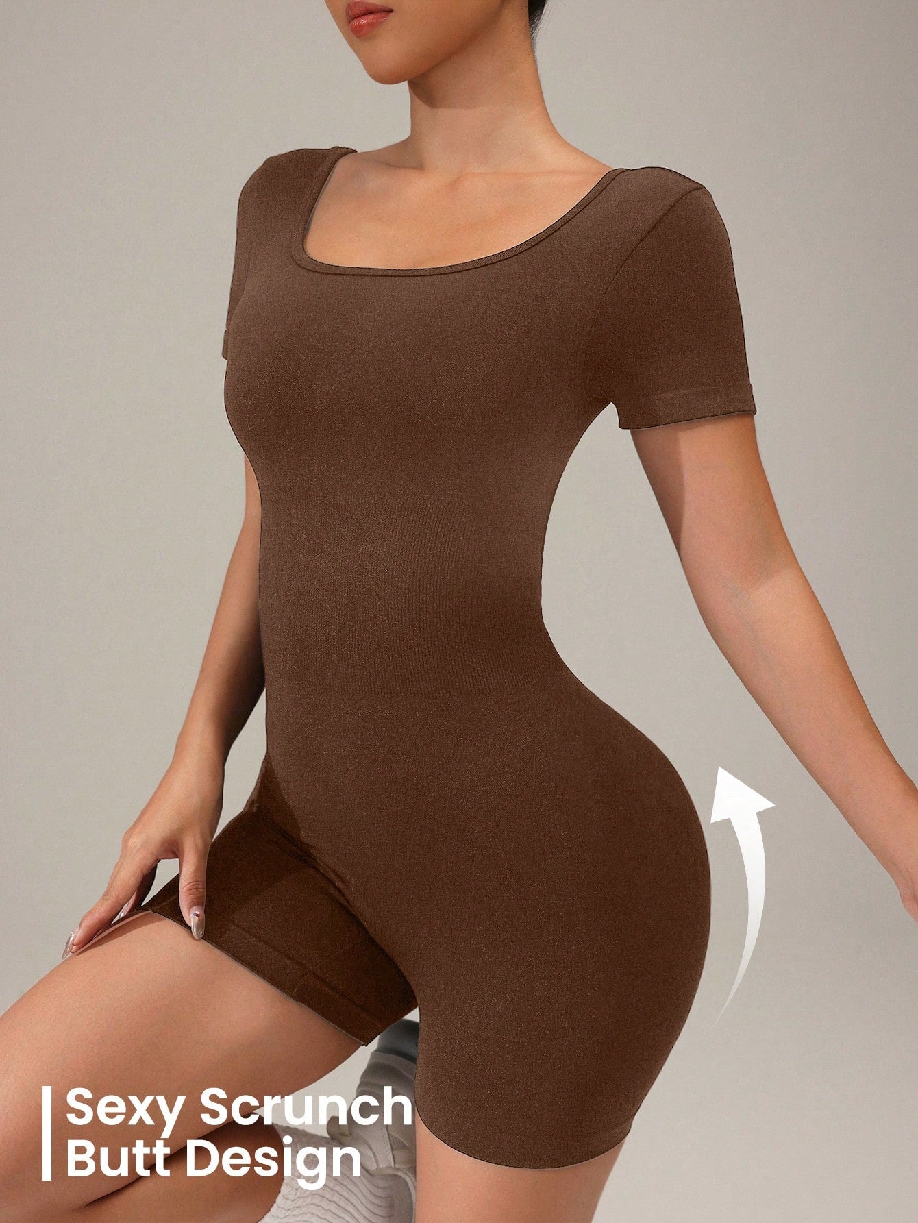Solid Backless Short Sleeve Romper Jumpsuit