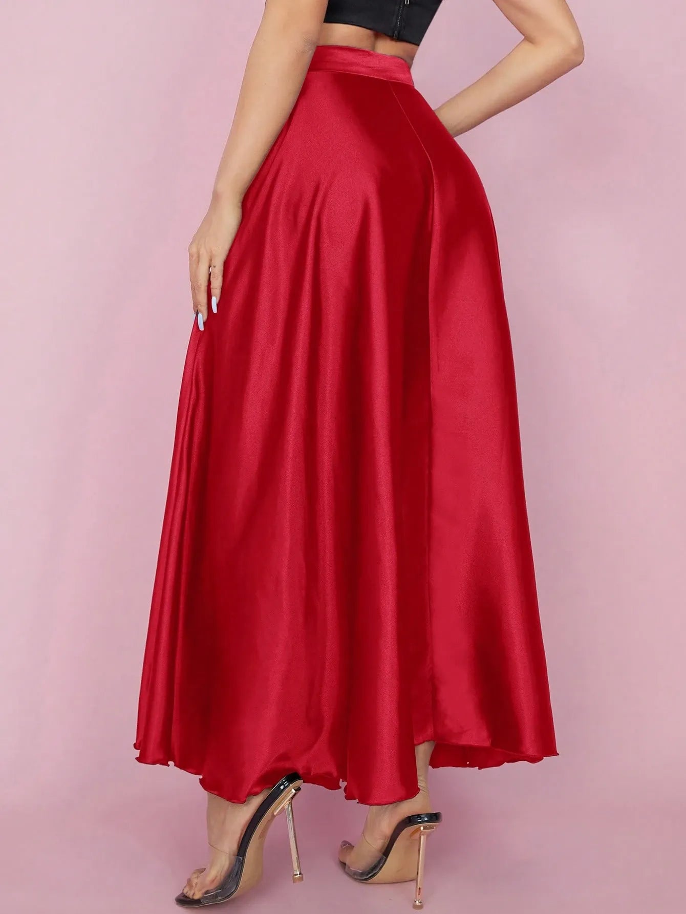 PETITE High Waist Flared  Skirt