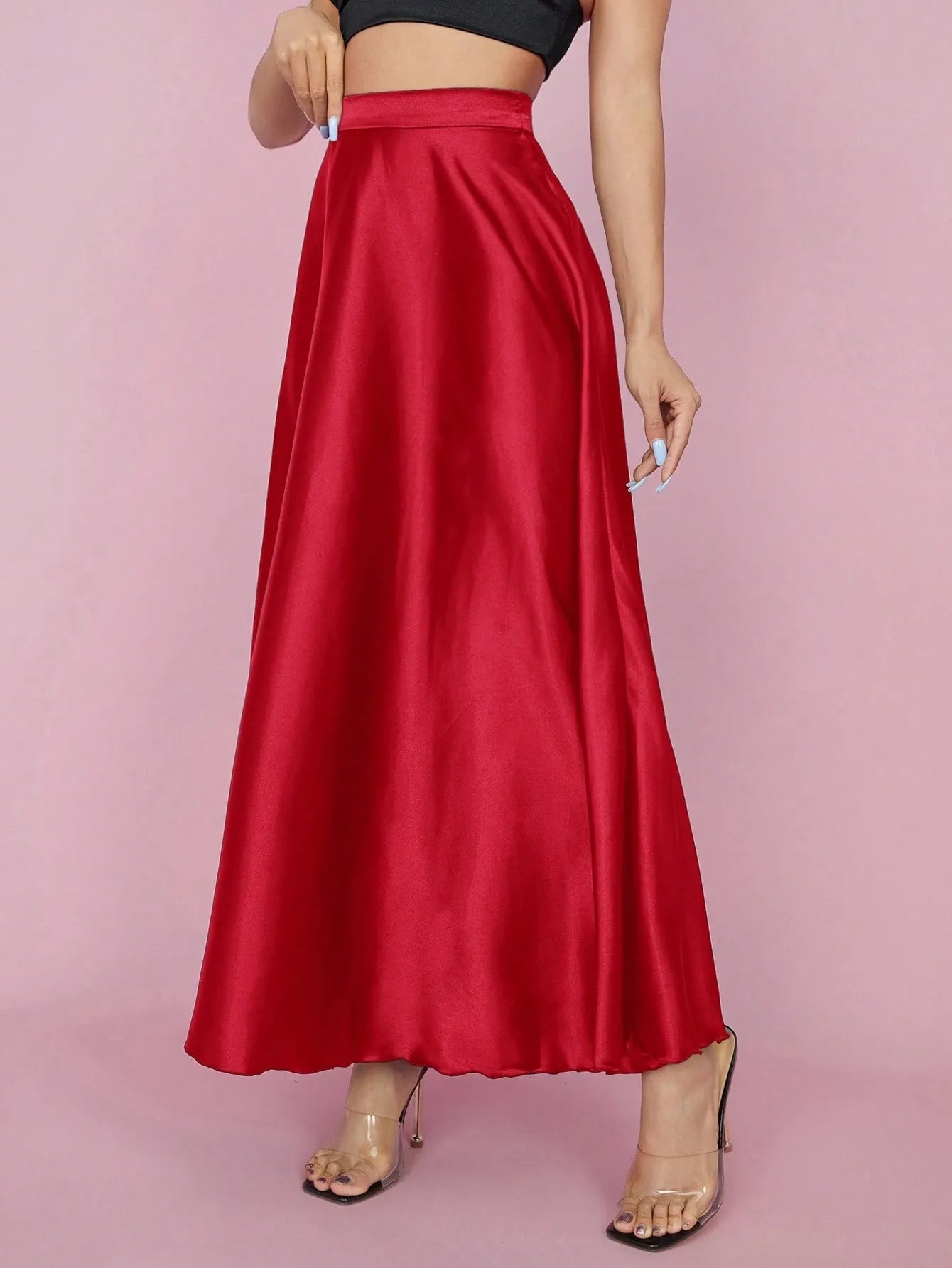 PETITE High Waist Flared  Skirt