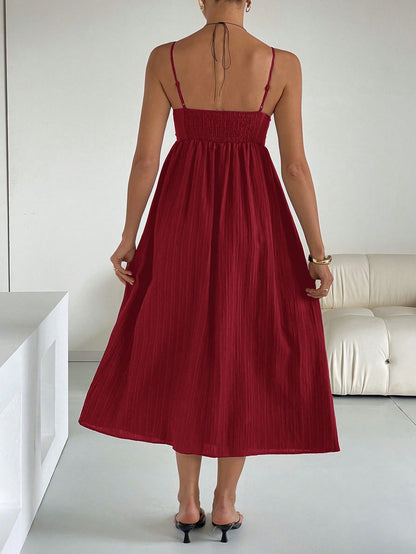 Embroidered Casual Long Slip Dress